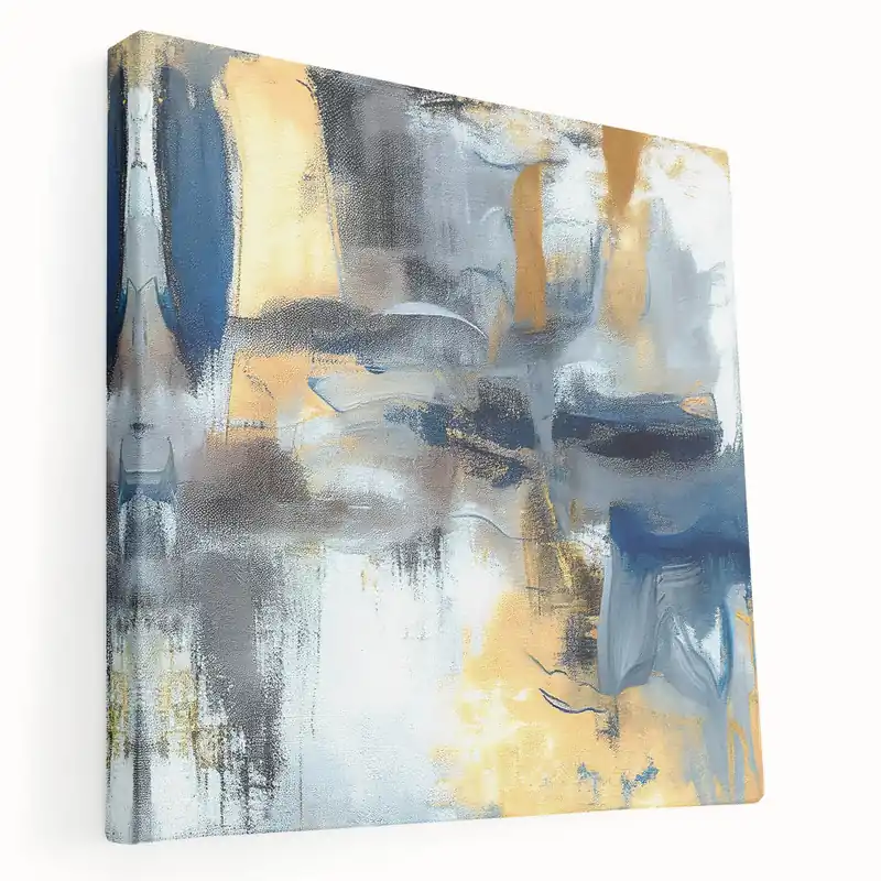 Genuine Soft Motion Abstract – Neutral Earth Tone Wall Art with Gold Accents