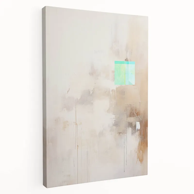 Soft Beige and White Abstract Oil Painting - Minimalist Wall Art Decor Instant Buy