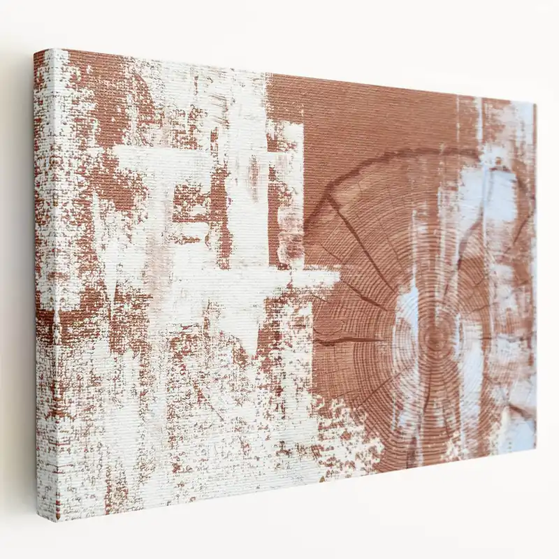 Rustic Woodgrain Abstract Art - Modern Earthy Canvas Print Original