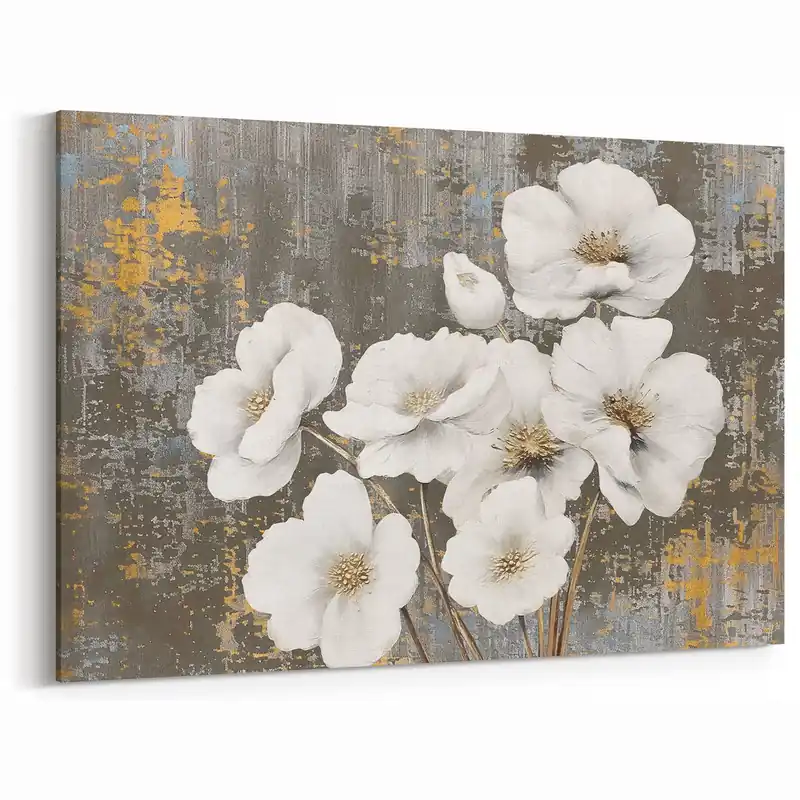 Price Cut Rustic Warmth Floral Strokes & Lines Abstract Art – Timeless Wall Decor
