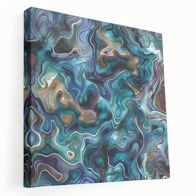 Ocean-Inspired Blue Abstract Wall Art - Fluid Modern Canvas Print Time-Limited