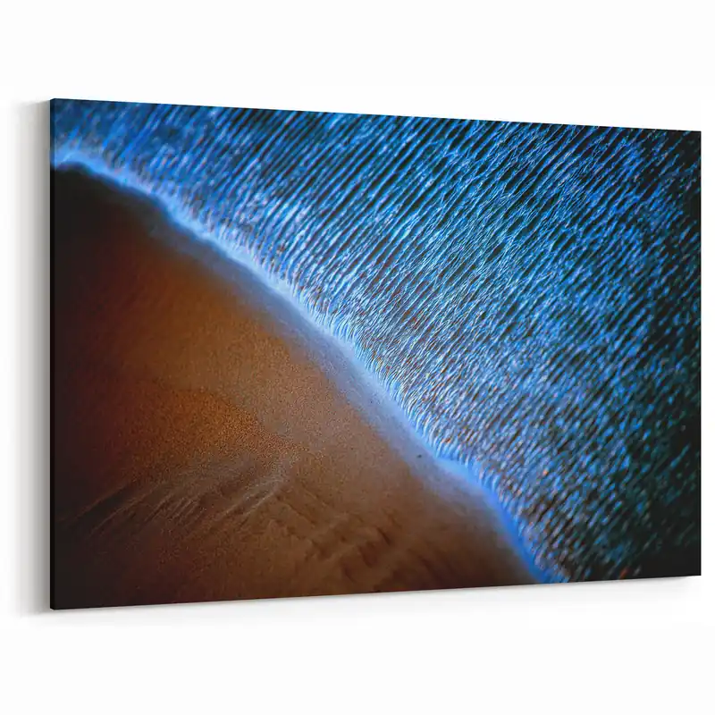 Ocean Breeze Abstract Art - Coastal Blue & Sand Textured Wall Decor Handmade