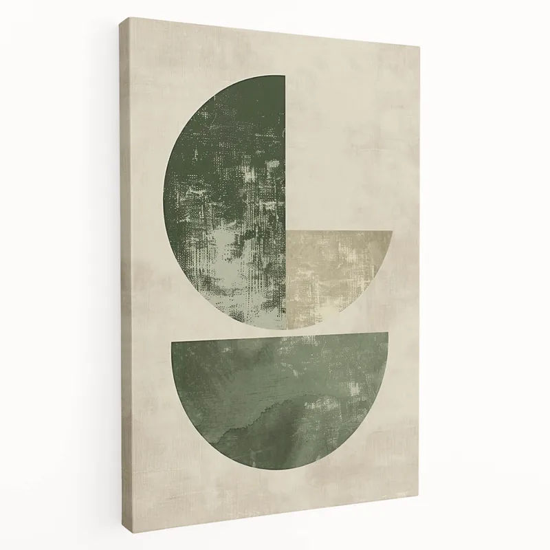 Neutral Abstract Prints – Forest Green Geometric Minimal Wall Art In Demand