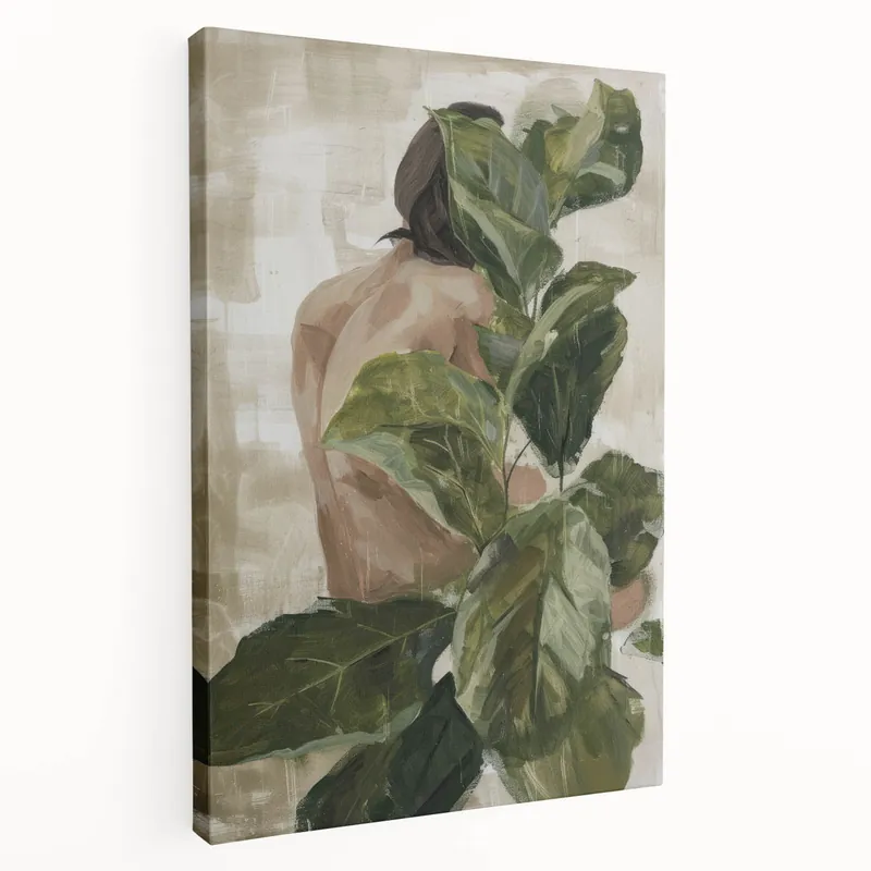 Last Chance Nature-Inspired Figurative Abstract - Green Foliage Canvas Art