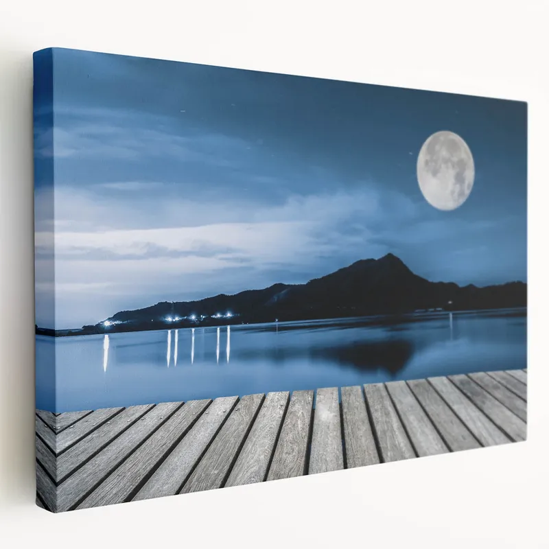 Moonlit Lake Reflection - Fine Art Photography Metal Prints Buy Direct