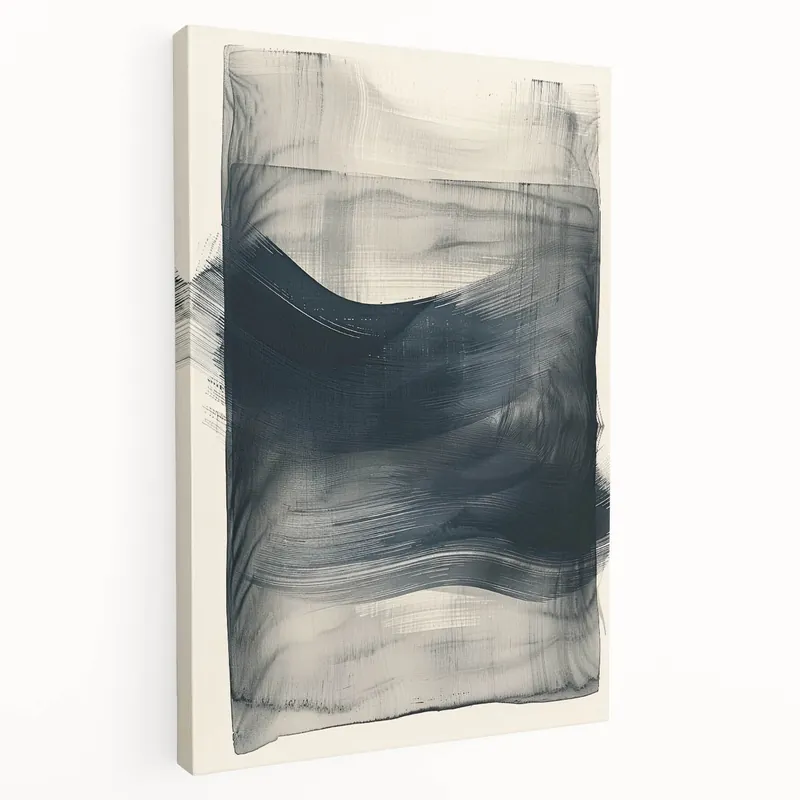Buy Online Moody Abstract Minimalist Art - Black and Gray Brushstroke Wall Decor