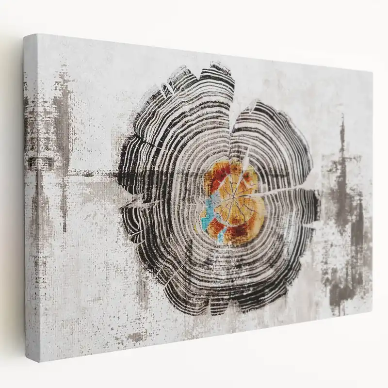 Price Drop Monochrome Tree Rings Strokes & Lines - Abstract Wall Art