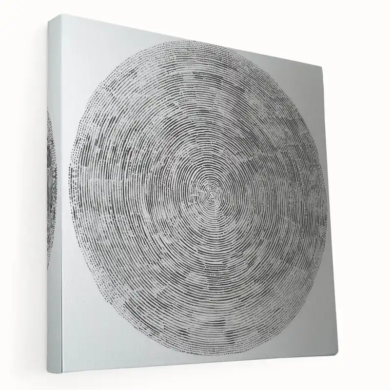 Monochrome Geometric Wall Art - Black and White Circular Line Design Best Seller