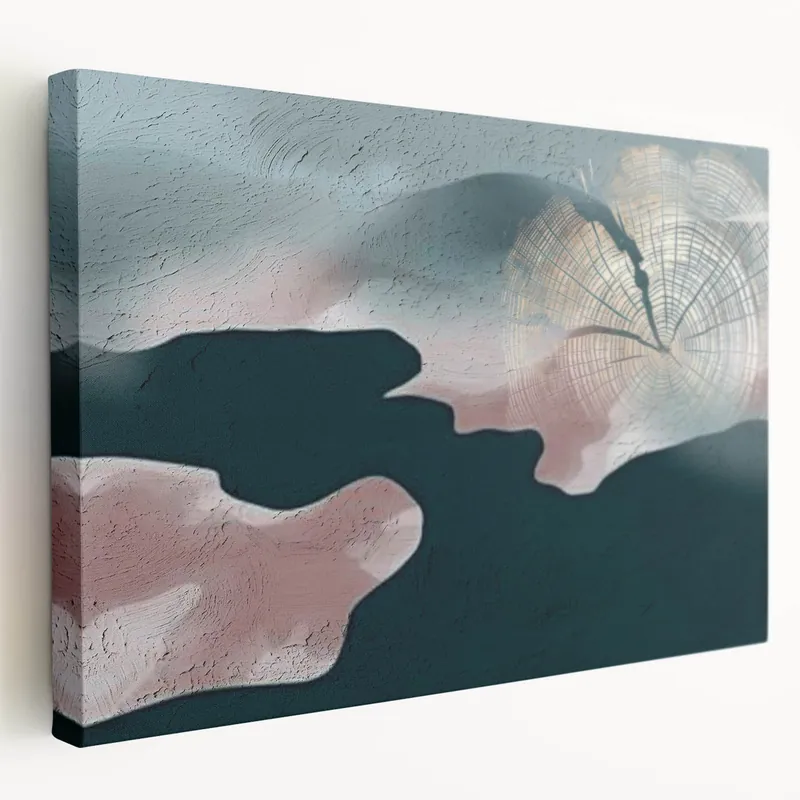 Modern Tree Ring Art - Abstract Earth Tones Canvas Wall Print Today Only