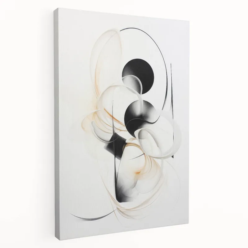 Buy Today Modern Monochrome Abstract Wall Art - Dynamic Black and White Canvas