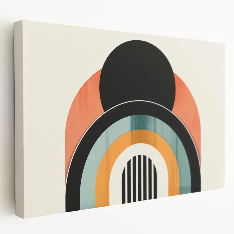 Exclusive Offer Modern Minimalist Prints - Geometric Abstract Art in Black, Orange, Teal