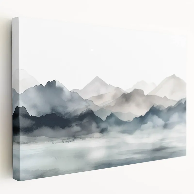 Exclusive Offer Modern Landscape Abstract Art - Tranquil Mountain Scenery Wall Decor