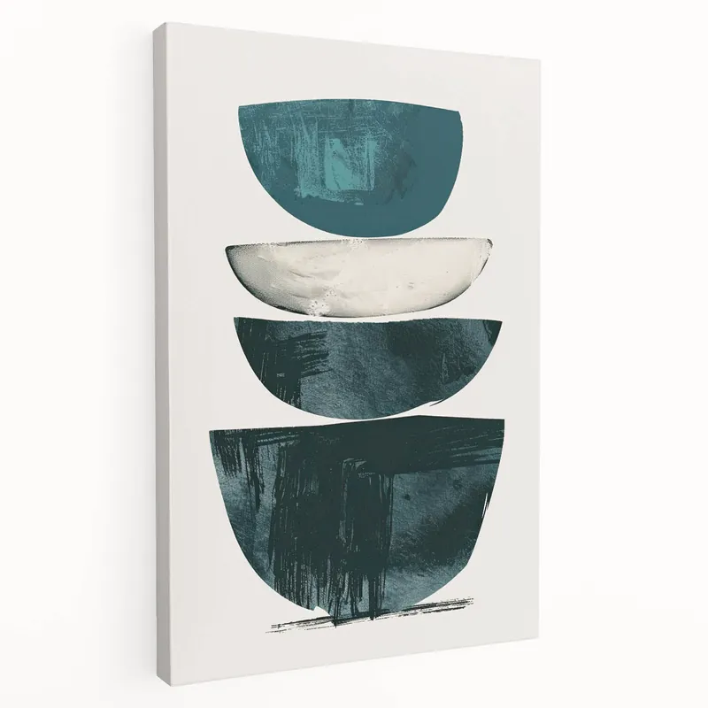 Place Order Modern Geometric Wall Decor – Minimalist Abstract Teal & Black Print