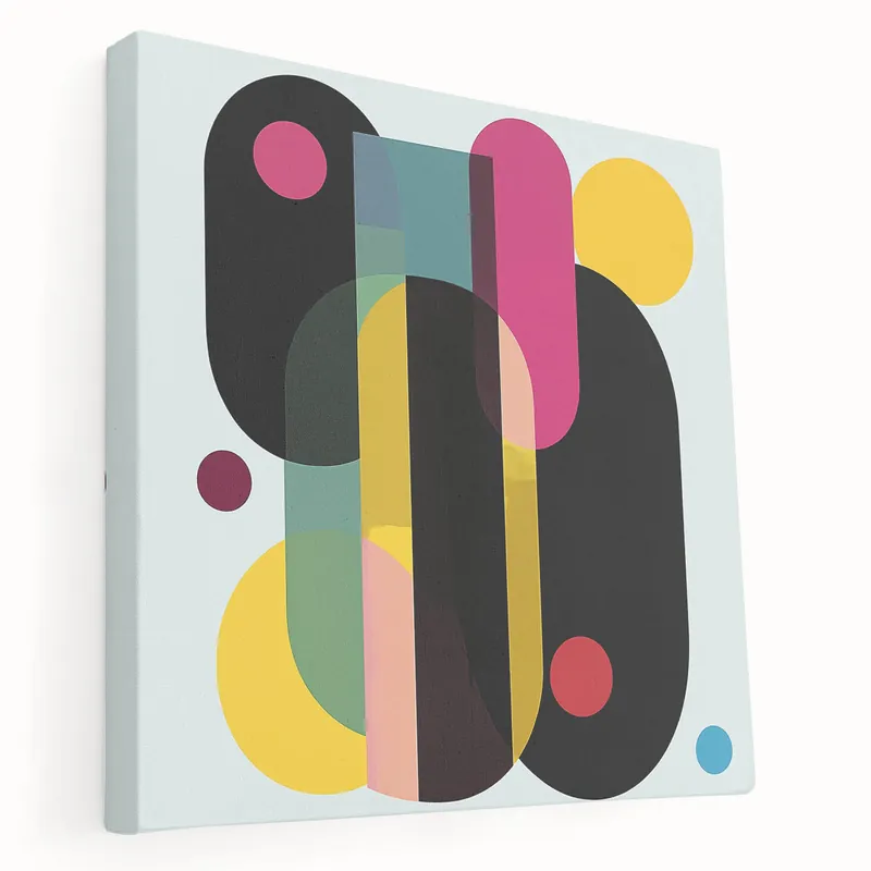 Order Now Modern Geometric Art Prints - Multicolor Overlapping Shapes Artwork