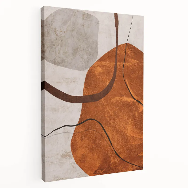 Best Seller Modern Abstract Wall Art – Earthy Rustic Geometric Canvas