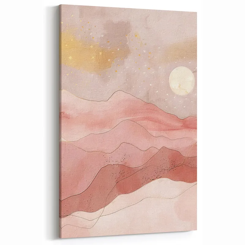 Shop Now Modern Abstract Landscape Art - Moonlit Desert Scene on Canvas