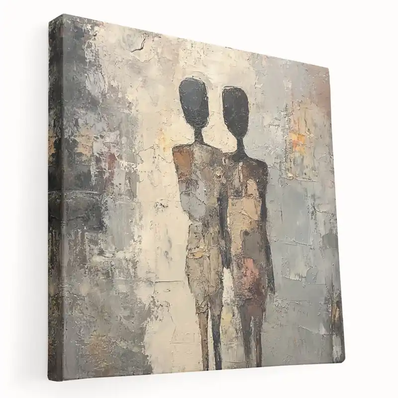 Fast Shipping Modern Abstract Figure Paintings – Textured Human Form Wall Art