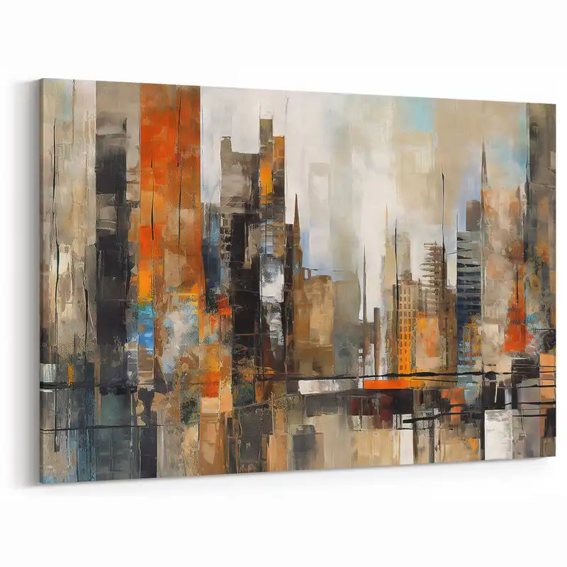 Modern Abstract Architecture Art - Urban Geometric Cityscape Canvas Hot Picks