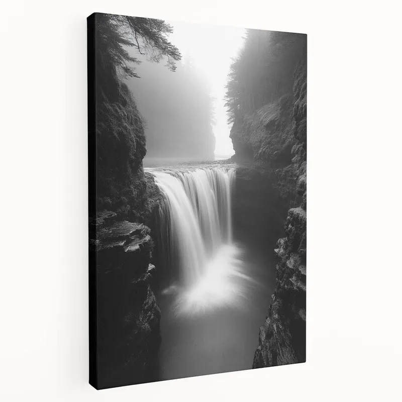 Misty Waterfall Canyon – Fine Art Photography Framed Prints Instant Buy