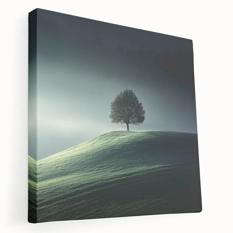 Viral Misty Hilltop Tree - Fine Art Photography Framed Prints
