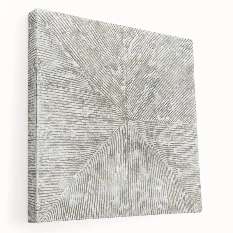Exclusive Offer Minimalist Textured Art Pieces – Beige and Gray Radial Line Design