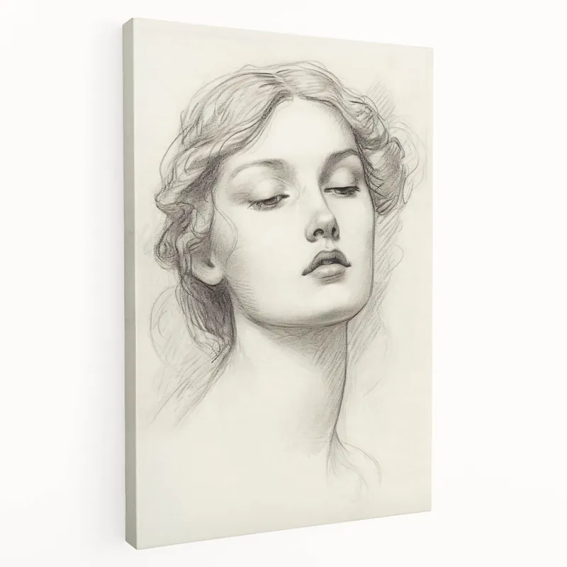 Time-Limited Minimalist Portrait Art – Elegant Pencil Drawing of a Woman