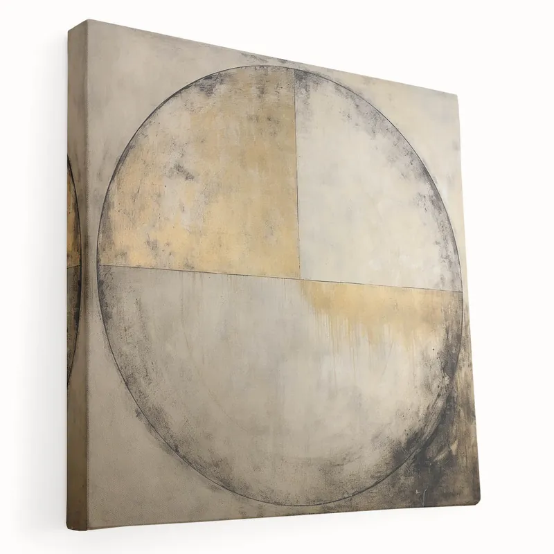 Seasonal Sale Minimalist Gold and Beige Abstract Line Art - Modern Strokes Canvas