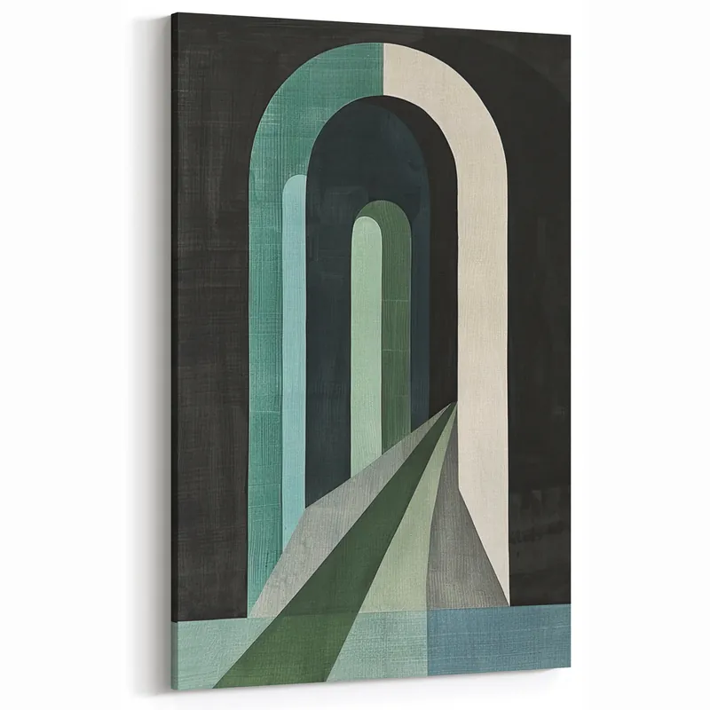 Minimalist Geometric Arch Art Print - Green Teal Black Modern Design Hot Deal