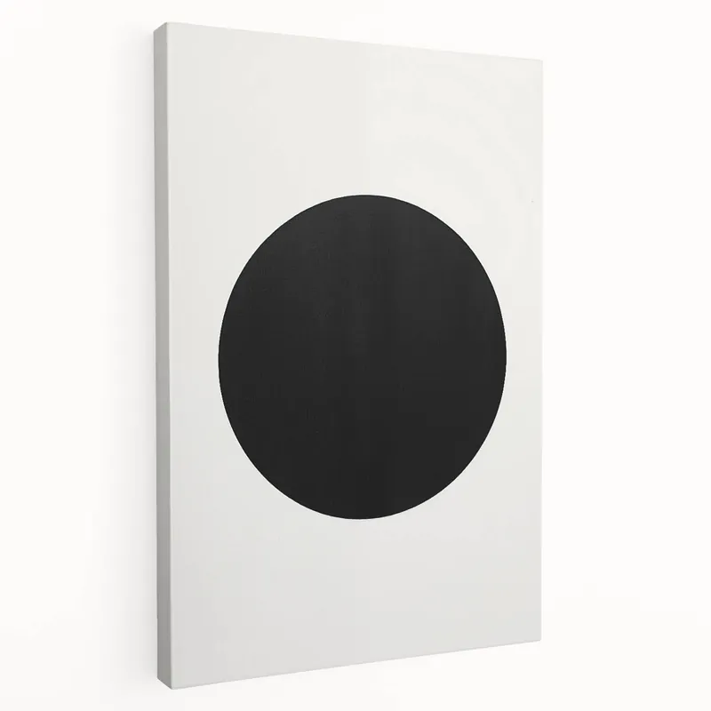 Minimalist Black Circle Art - Bold Modern Geometric Canvas Print Limited Time