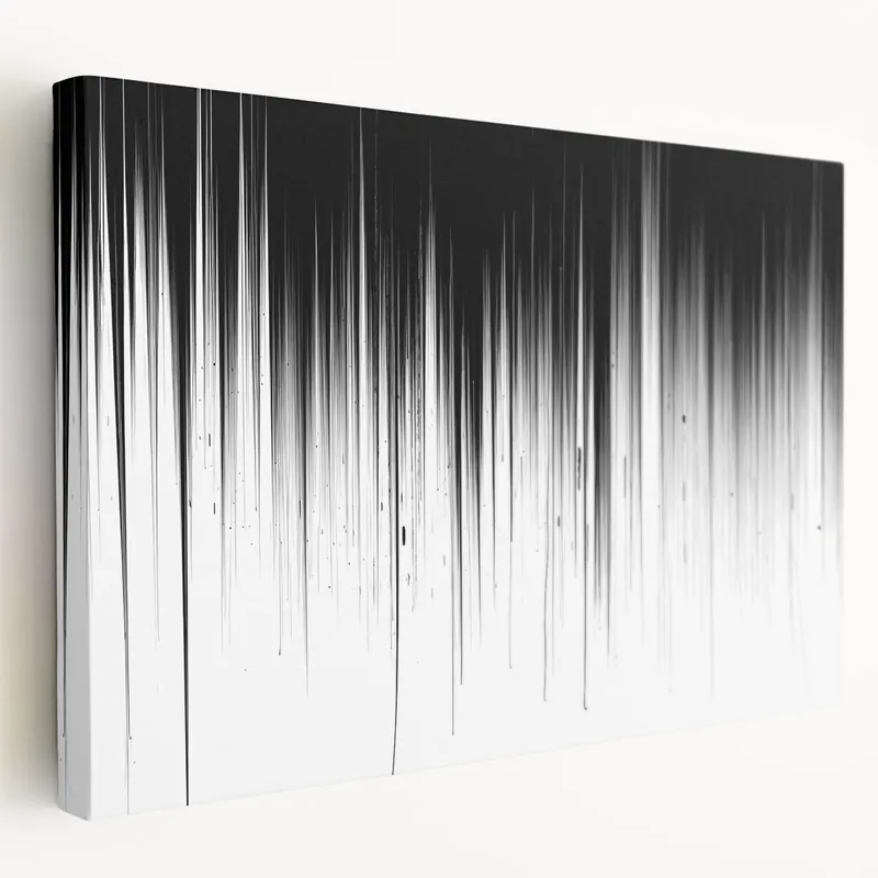 Limited Time Minimalist Black and White Abstract Art | Drip Monochrome Canvas Design