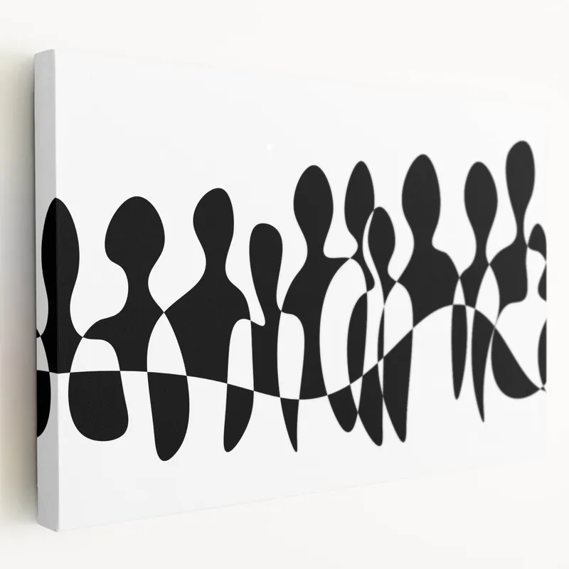 Limited Offer Minimalist Black and White Abstract Art - Contemporary Monochrome Canvas