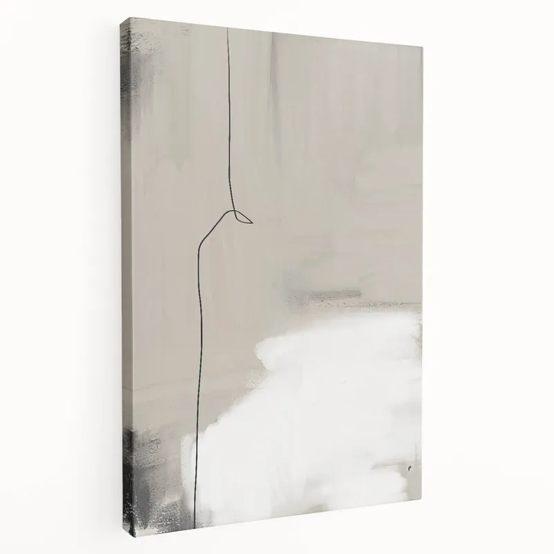 Worldwide Shipping Minimalist Beige and White Abstract Art - Subtle Modern Wall Decor
