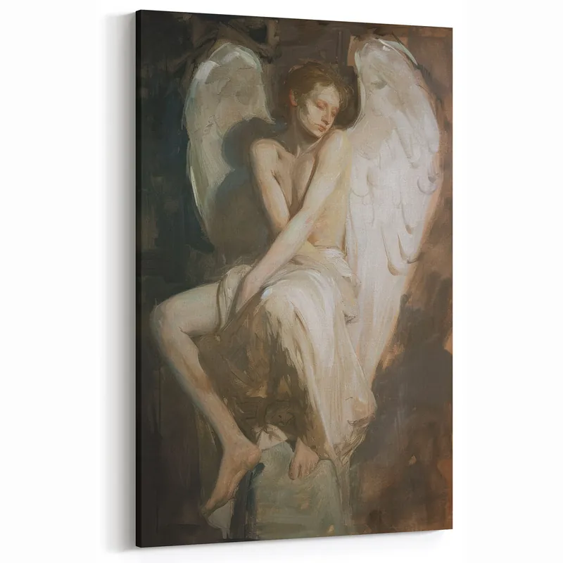 Minimalist Abstract Wall Art – Earthy Brown and Sky Blue Canvas Don’t Miss Out