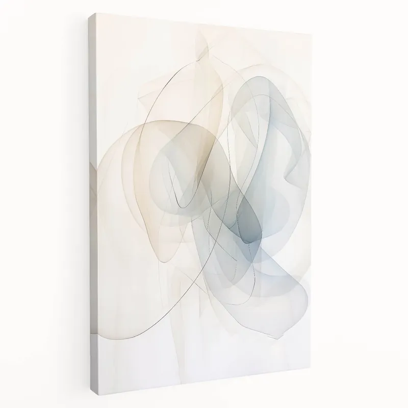 Factory Price Minimalist Abstract Wall Art - Soft Flowing Lines in Neutral Tones