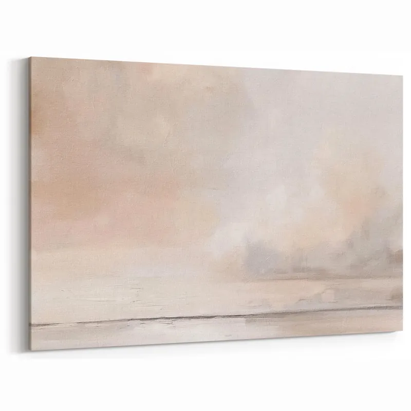 Minimalist Abstract Landscape Art - Soft Beige & Cream Canvas Decor Bargain