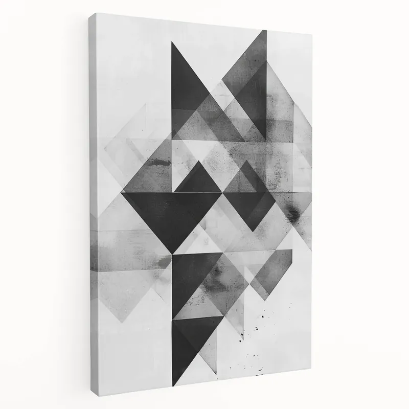 Minimalist Abstract Geometric Art in Black and White - Modern Wall Decor Cheap