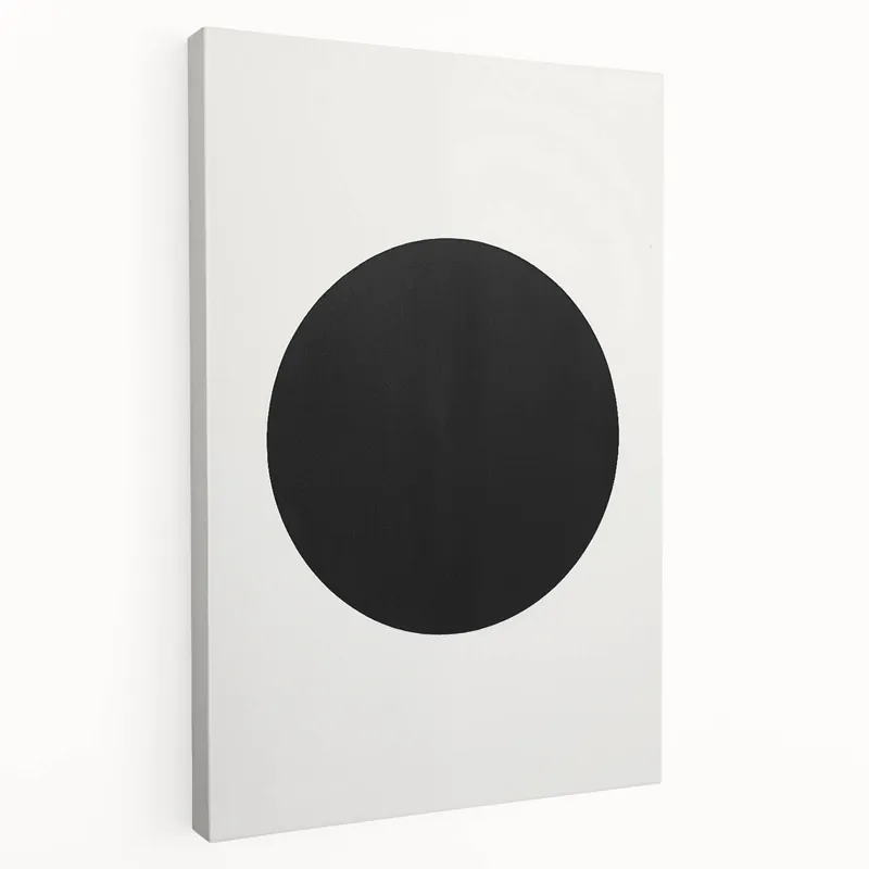 Instant Buy Minimalist Abstract Art: Black Circle on White Background Modern Print