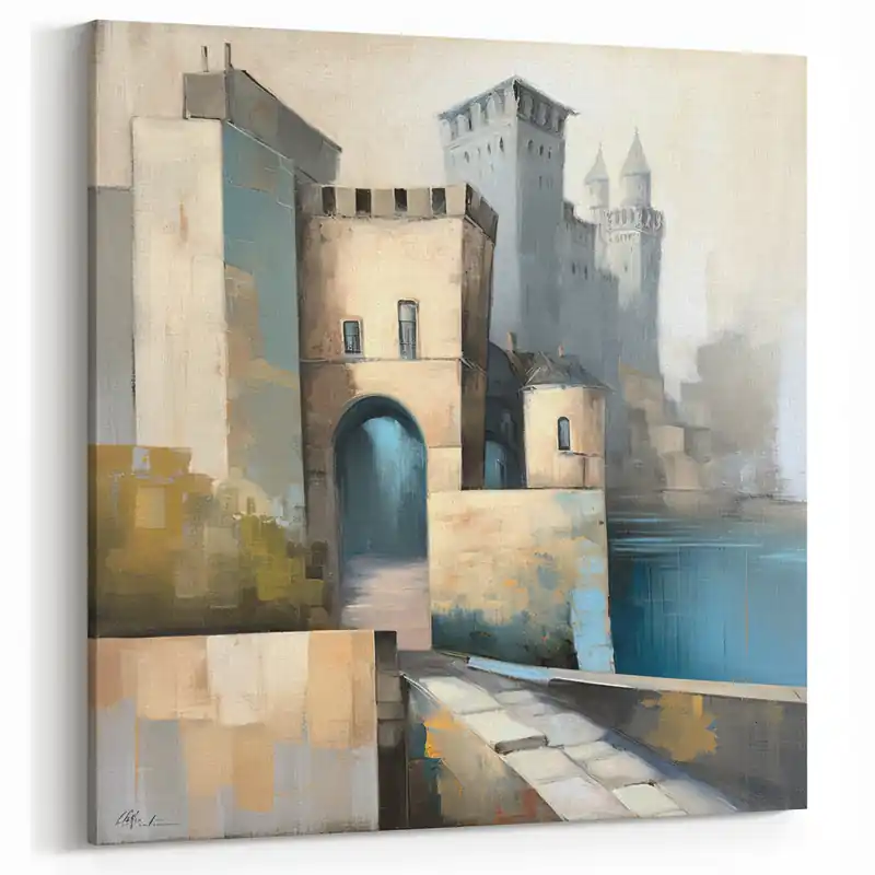 Medieval Fortress Architecture Art - Abstract Castle Canvas Print Get Yours