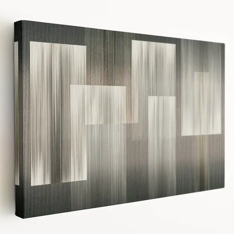 Hot Deal Linear Rhythm Blocks – Neutral Abstract Wall Art in Earth Tones