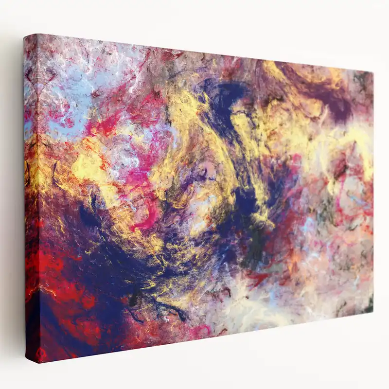 Premium Large Abstract Wall Decor – Cosmic Swirl in Gold, Red & Navy