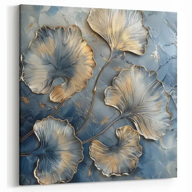 Shop Now Golden Tree Abstract Art - Luxurious Teal and Gold Canvas Wall Decor