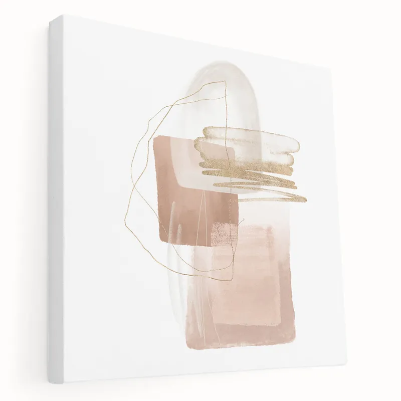 Viral Geometric minimalist abstract wall art – soft neutral canvas print