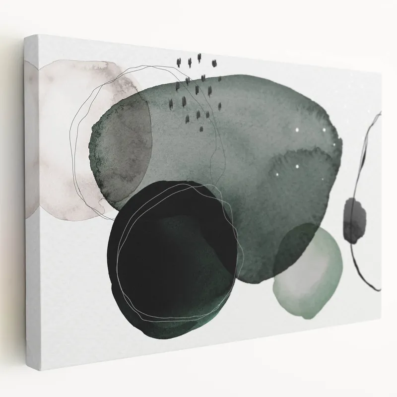 Popular Geometric Art Prints for Home Decor – Minimalist Forest Green Design