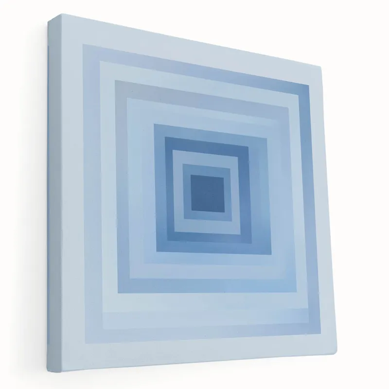 Geometric Abstract Wall Decor – Radiant Depth in Sky & Royal Blue Next Day Delivery