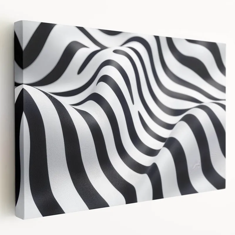 Geometric Abstract Art Prints – Black & White Wave Illusion Hot Picks