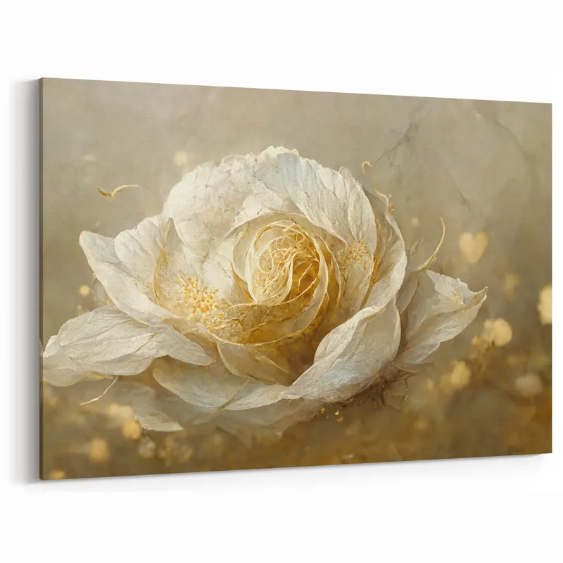 Free Shipping Floral Wall Art - Creamy Petal Abstract Canvas