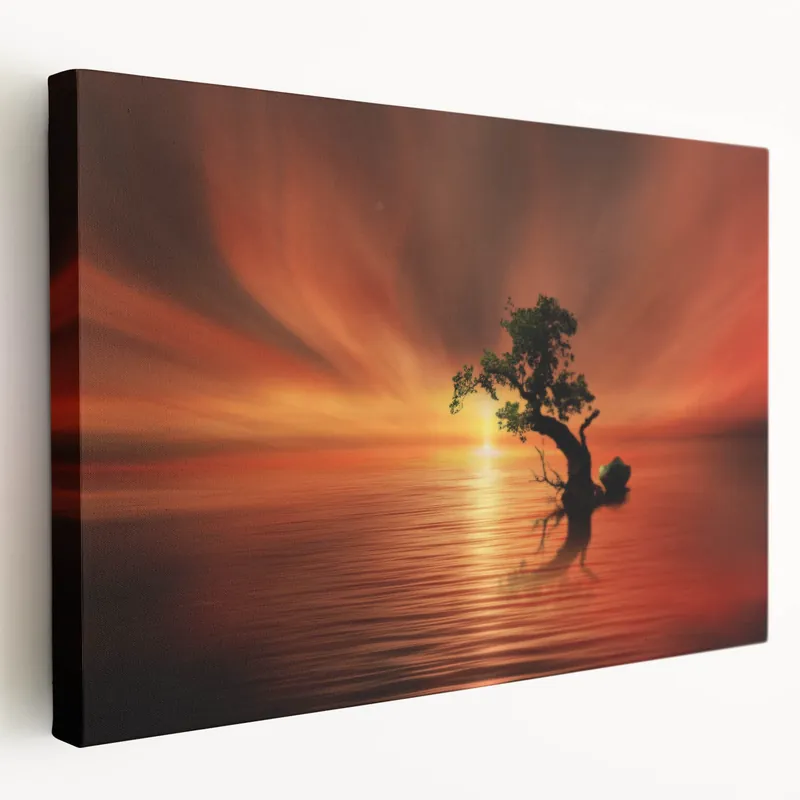 Fiery Sunset Reflection - Fine Art Photography Canvas Prints Affordable