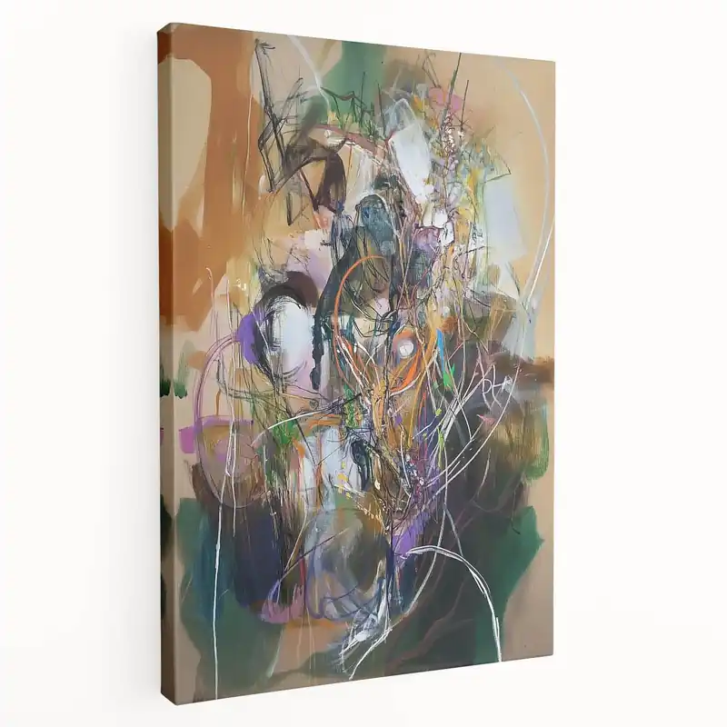 New Arrival Expressive Abstract Splatter Art - Earthy Multicolor Modern Canvas Decor