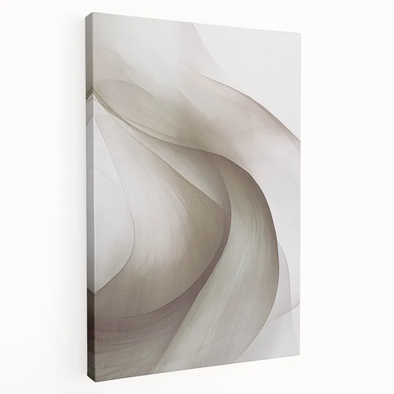 Elegant Modern Abstract Wall Art - Flowing Neutral Tones Canvas Secure Checkout