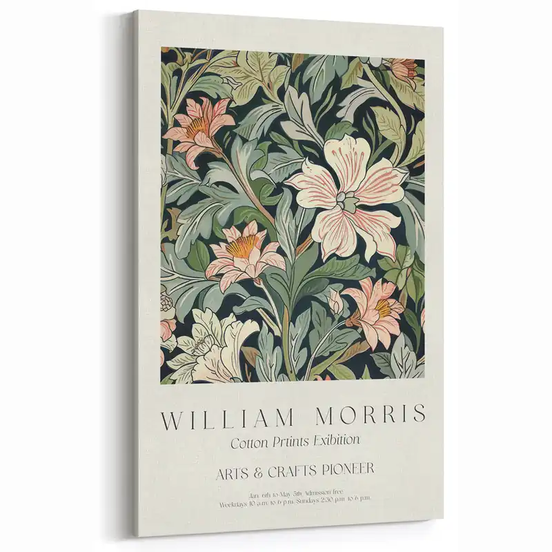 Luxury Elegant Floral Pattern Art - Vintage Botanical Design on Canvas